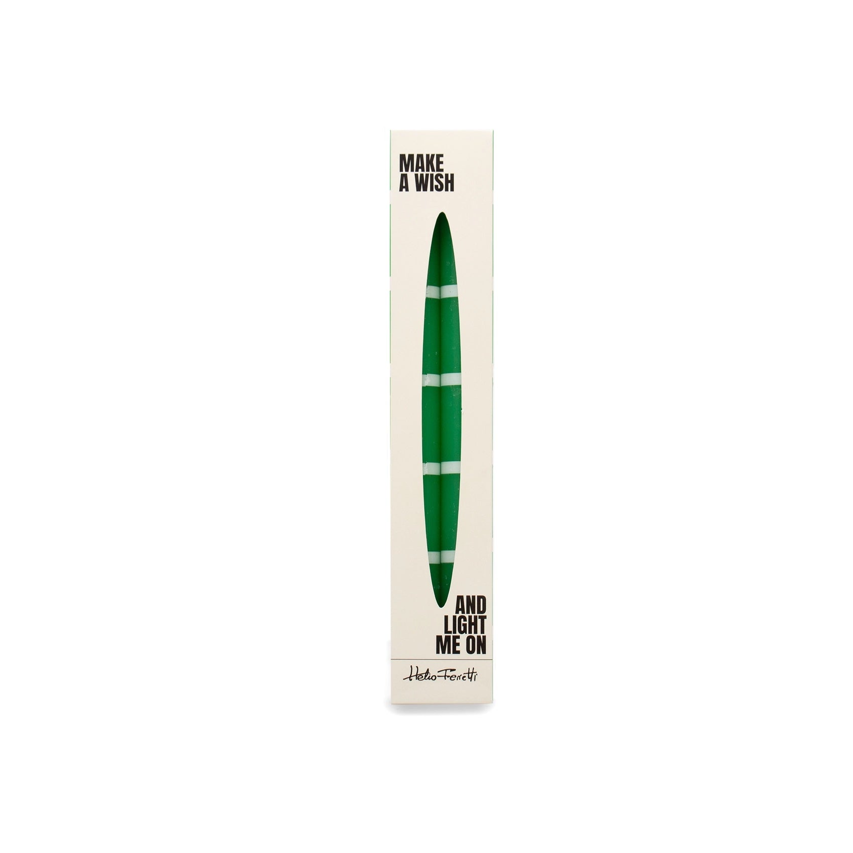 Striped Emerald Taper Candles (Set of 2)