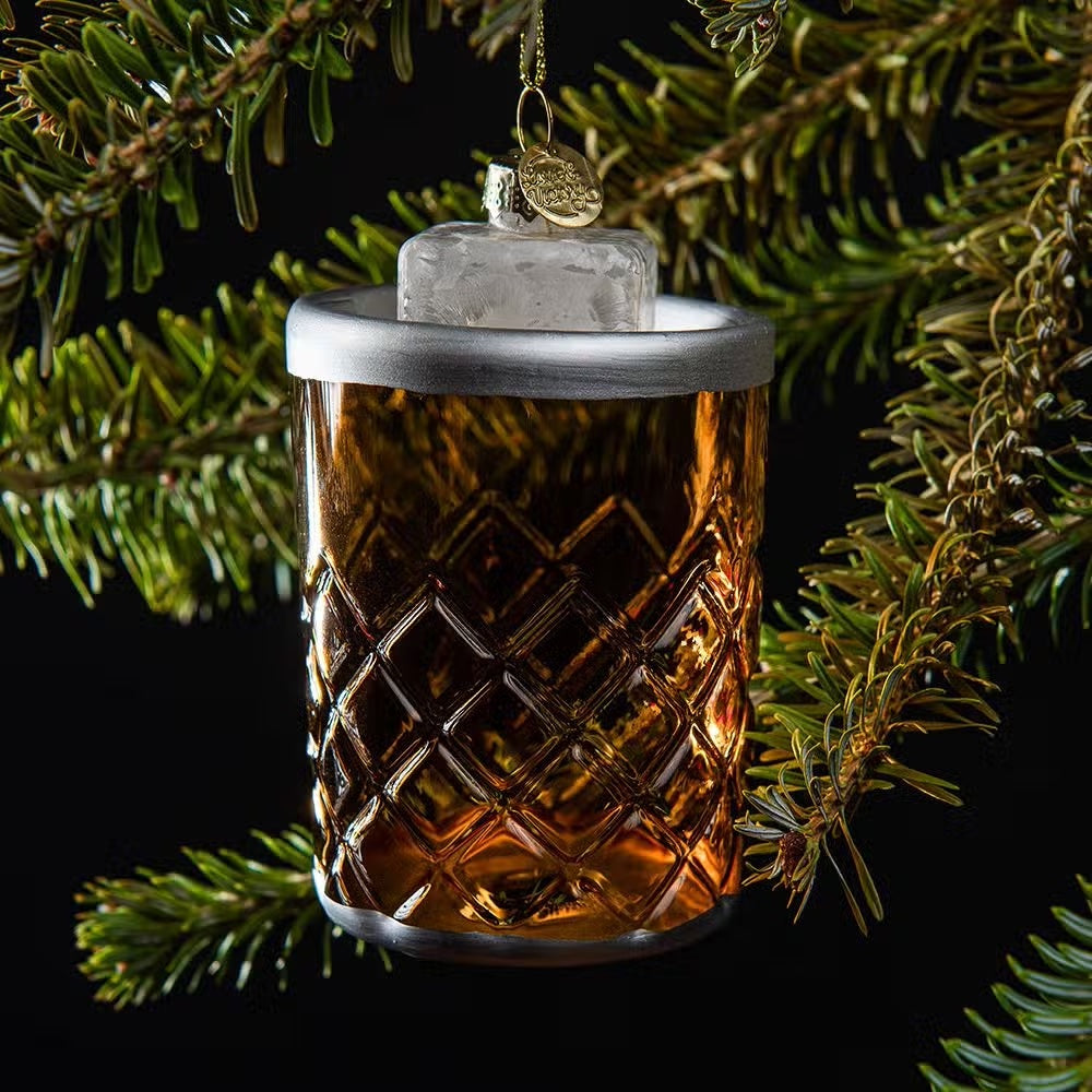 Whiskey on the Rocks Cocktail Ornament