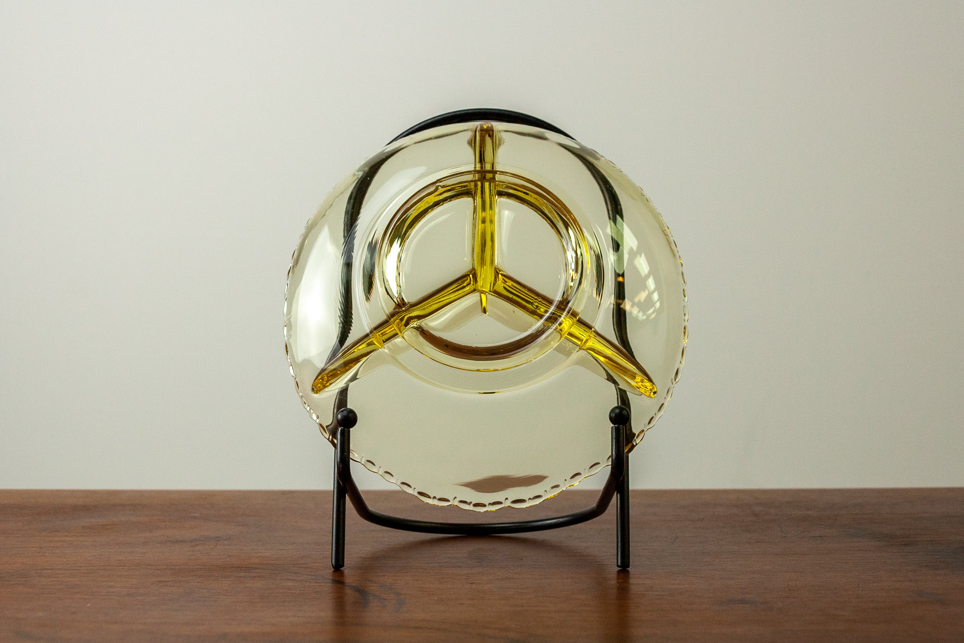 Divided Yellow Glass Bowl