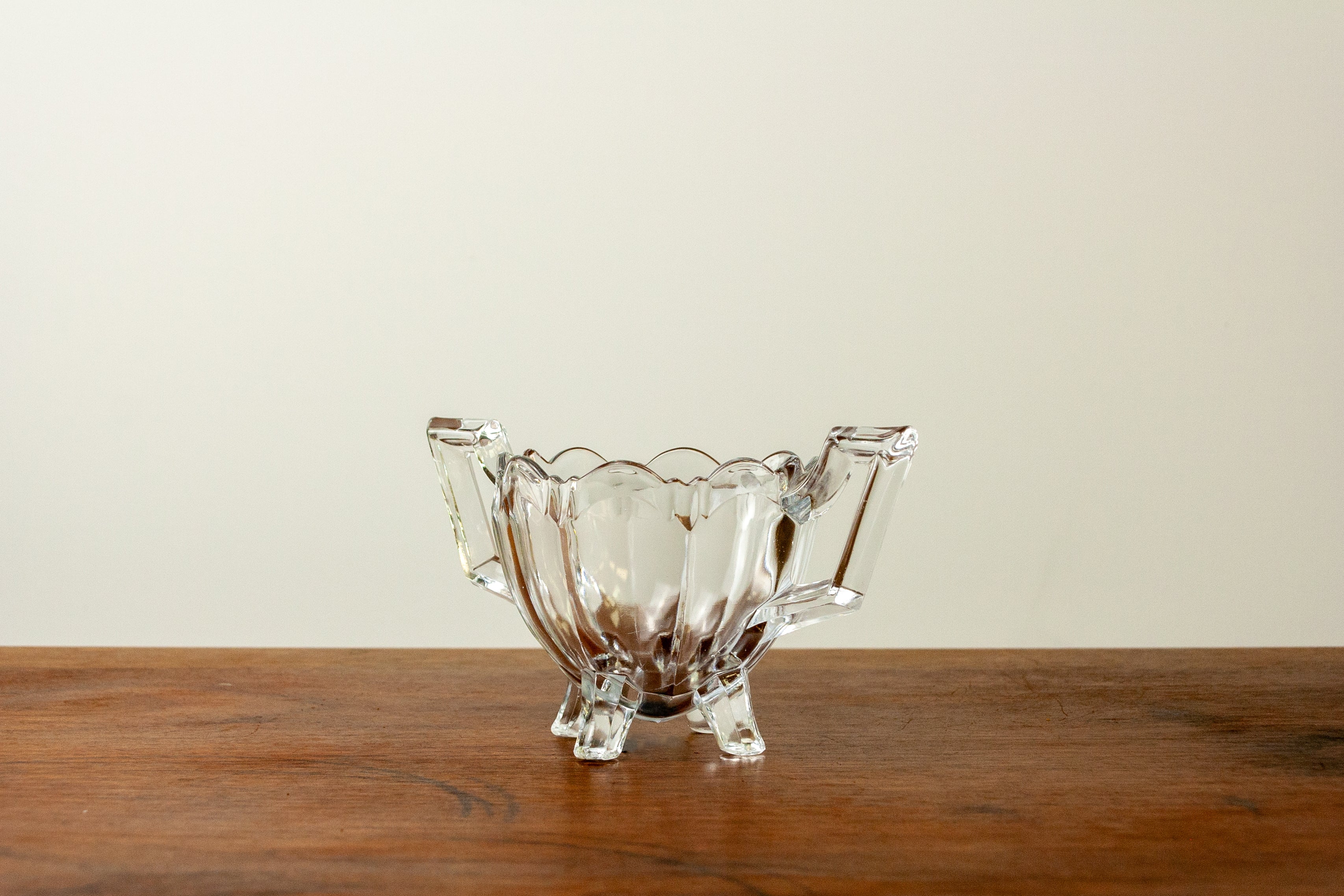 Footed Clear Glass Sugar Bowl