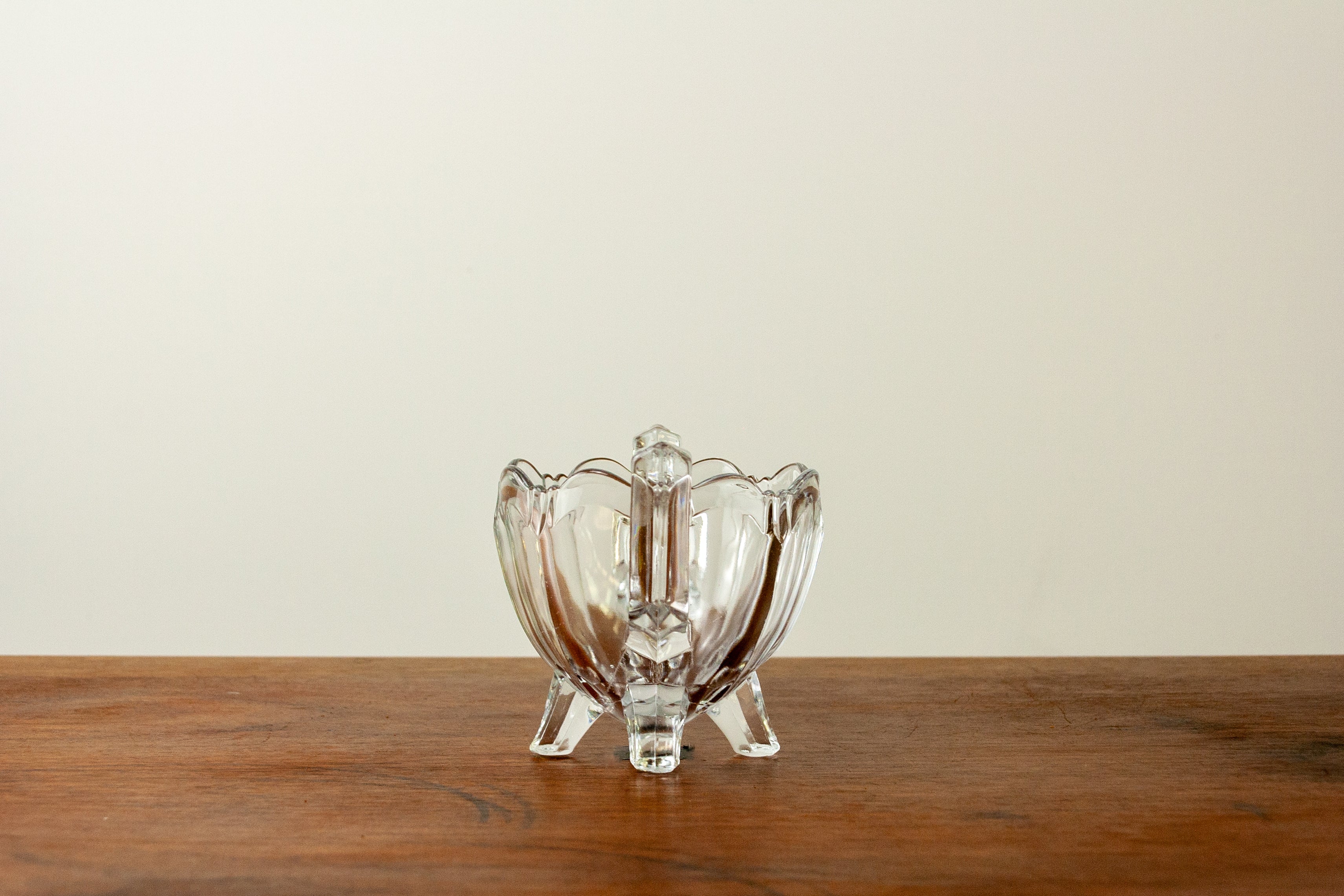 Footed Clear Glass Sugar Bowl