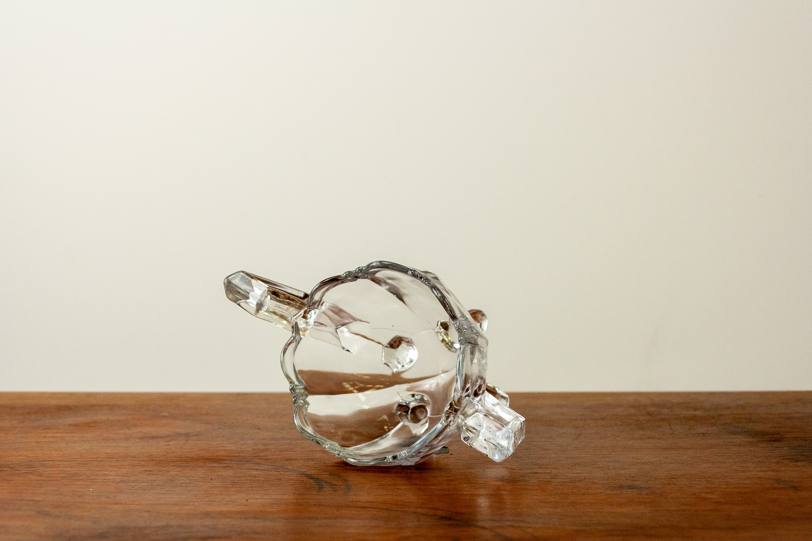 Footed Clear Glass Sugar Bowl