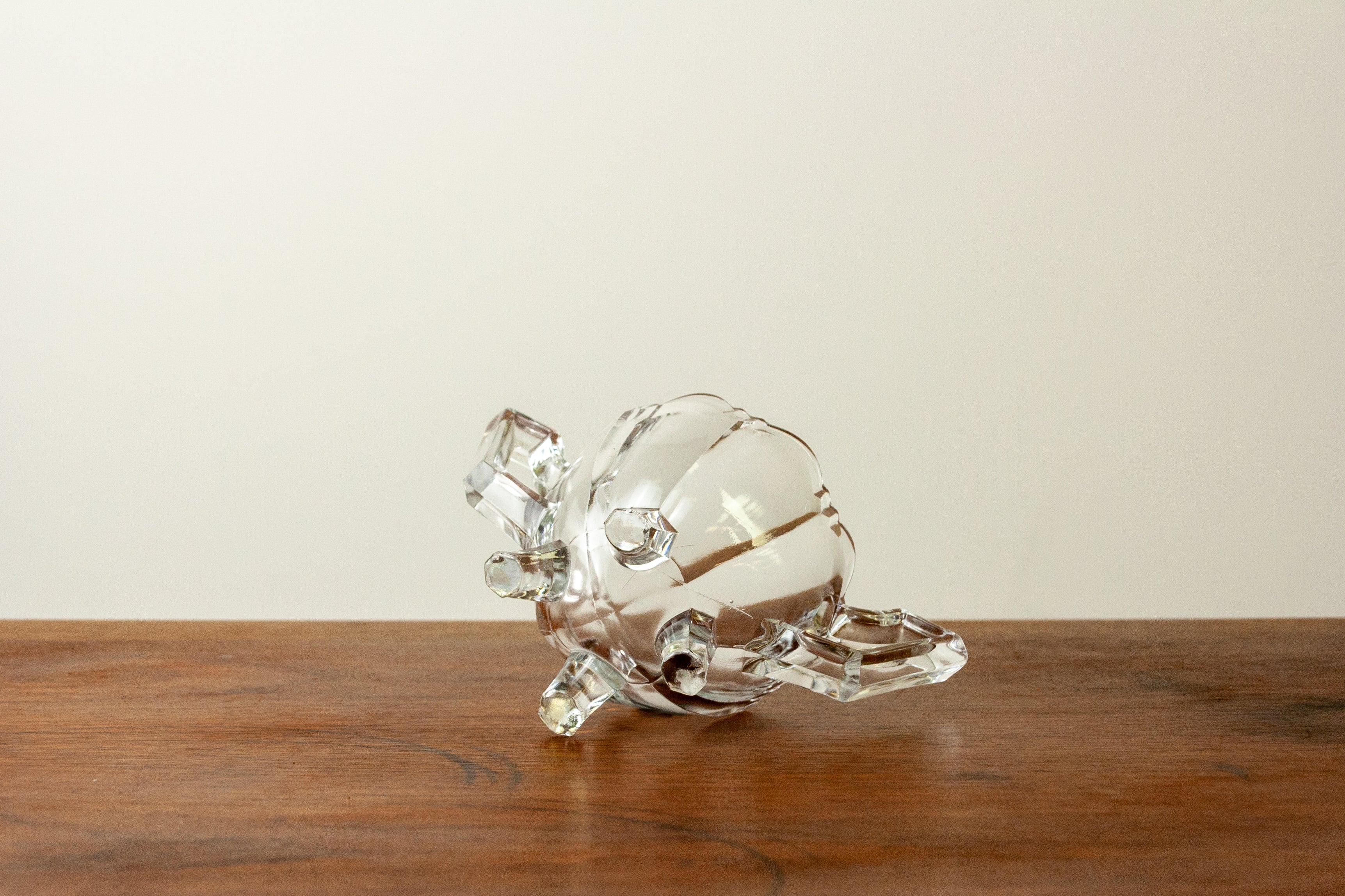 Footed Clear Glass Sugar Bowl
