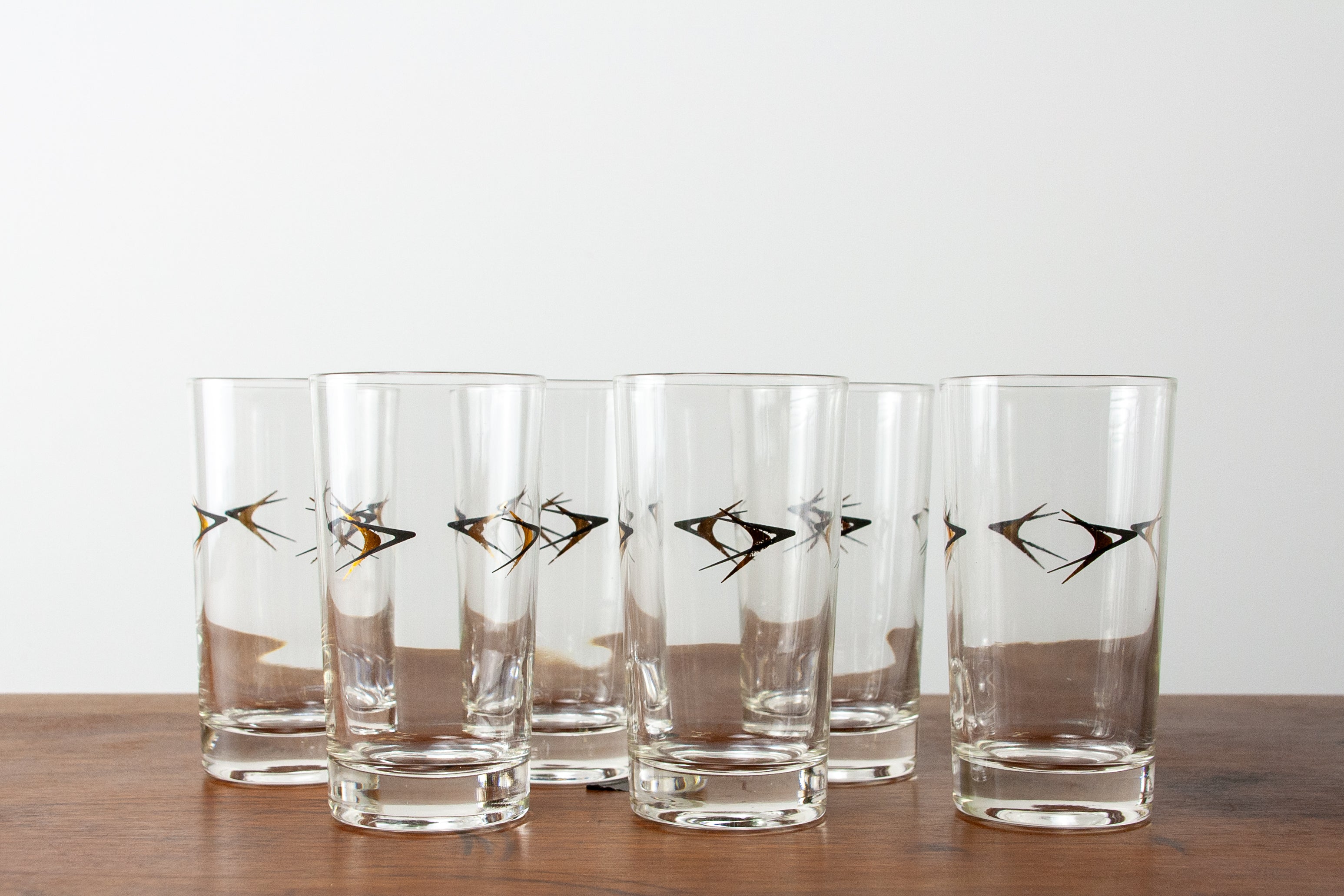 Libbey Atomic Boomerang Highball Glasses (Set of 6)