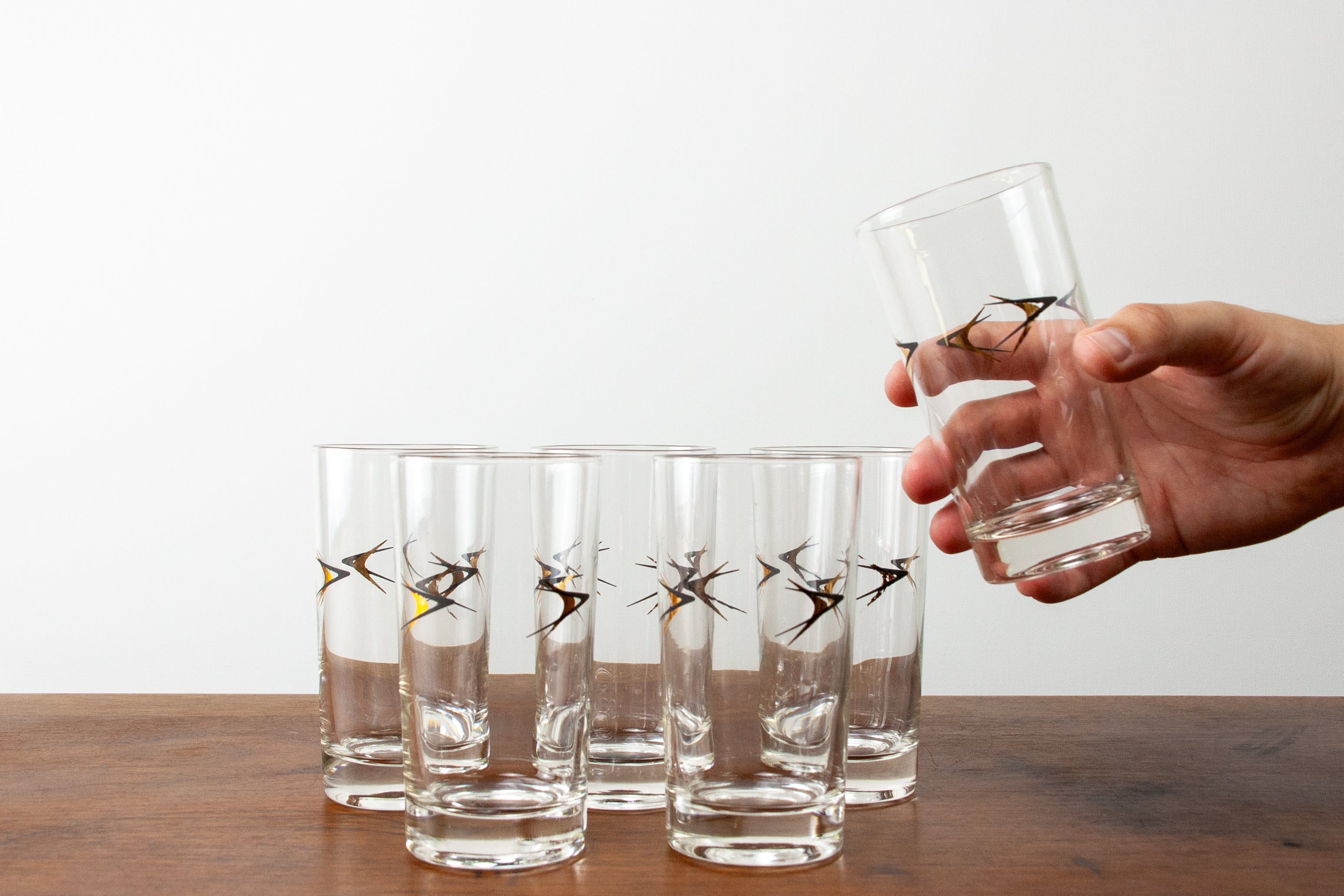 Libbey Atomic Boomerang Highball Glasses (Set of 6)
