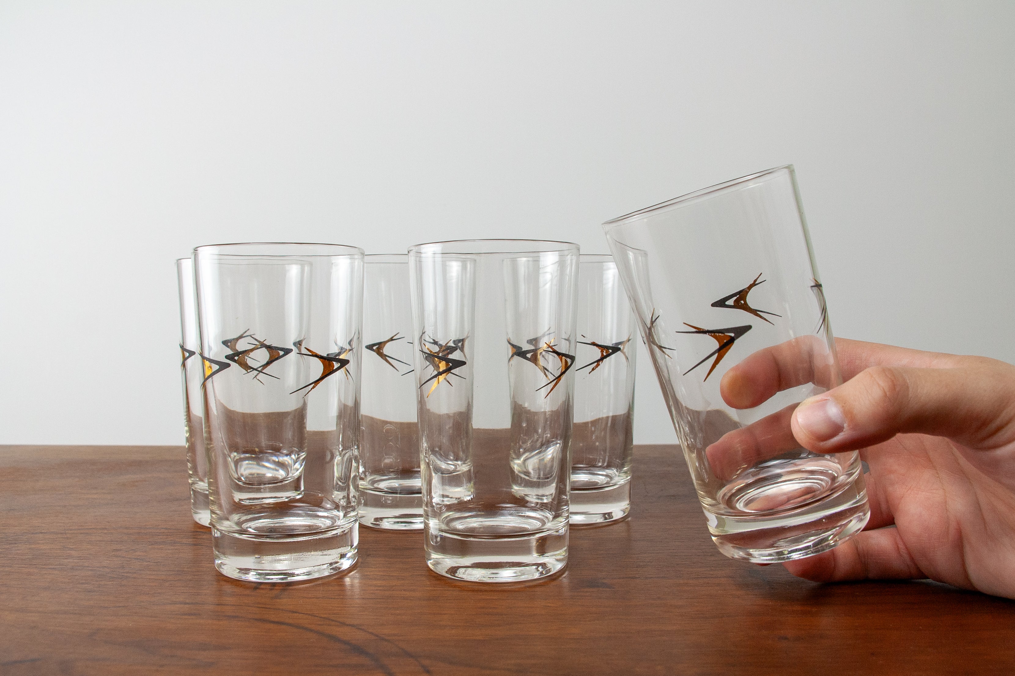 Libbey Atomic Boomerang Highball Glasses (Set of 6)