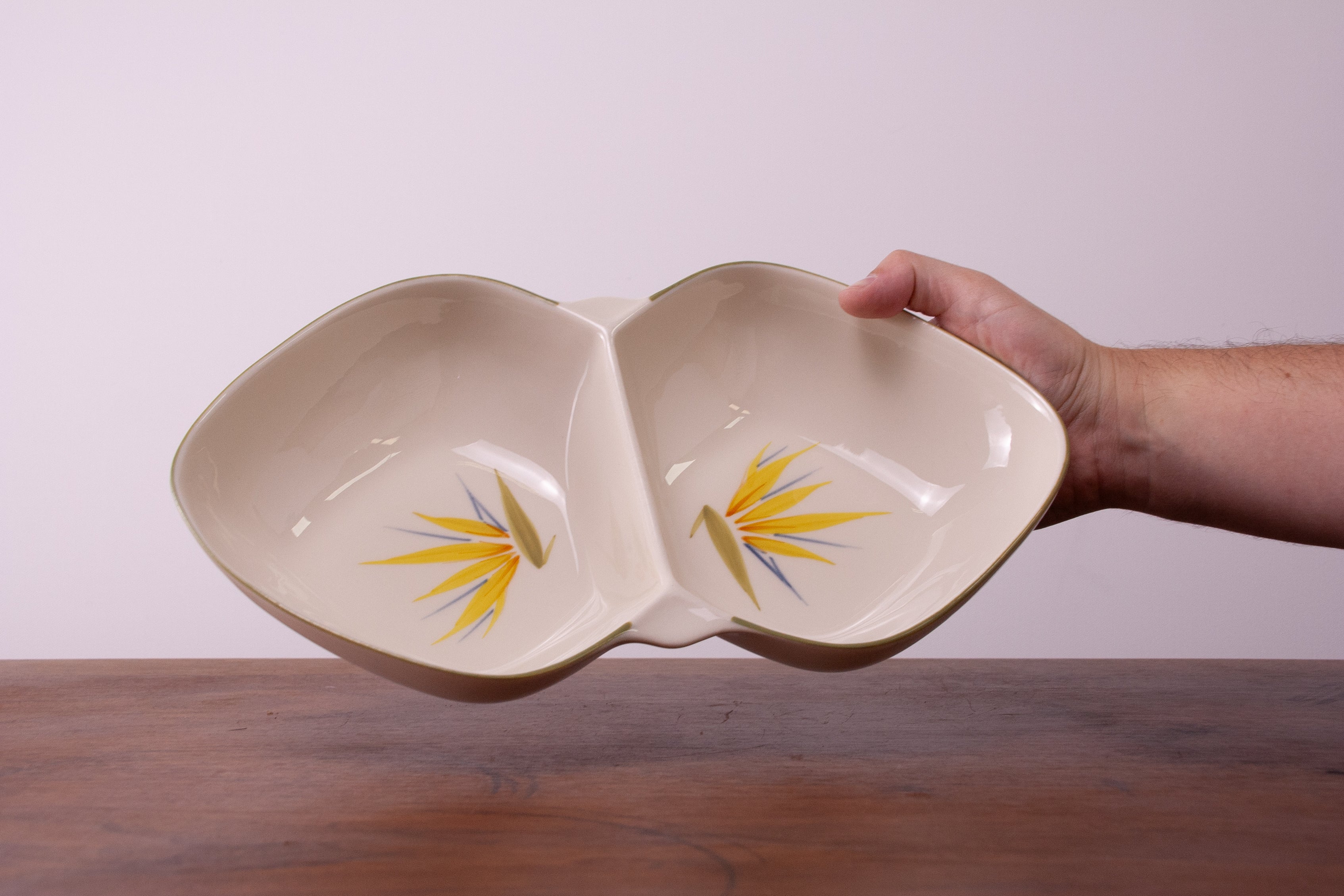 Winfield Pottery Bird of Paradise Divided Dish