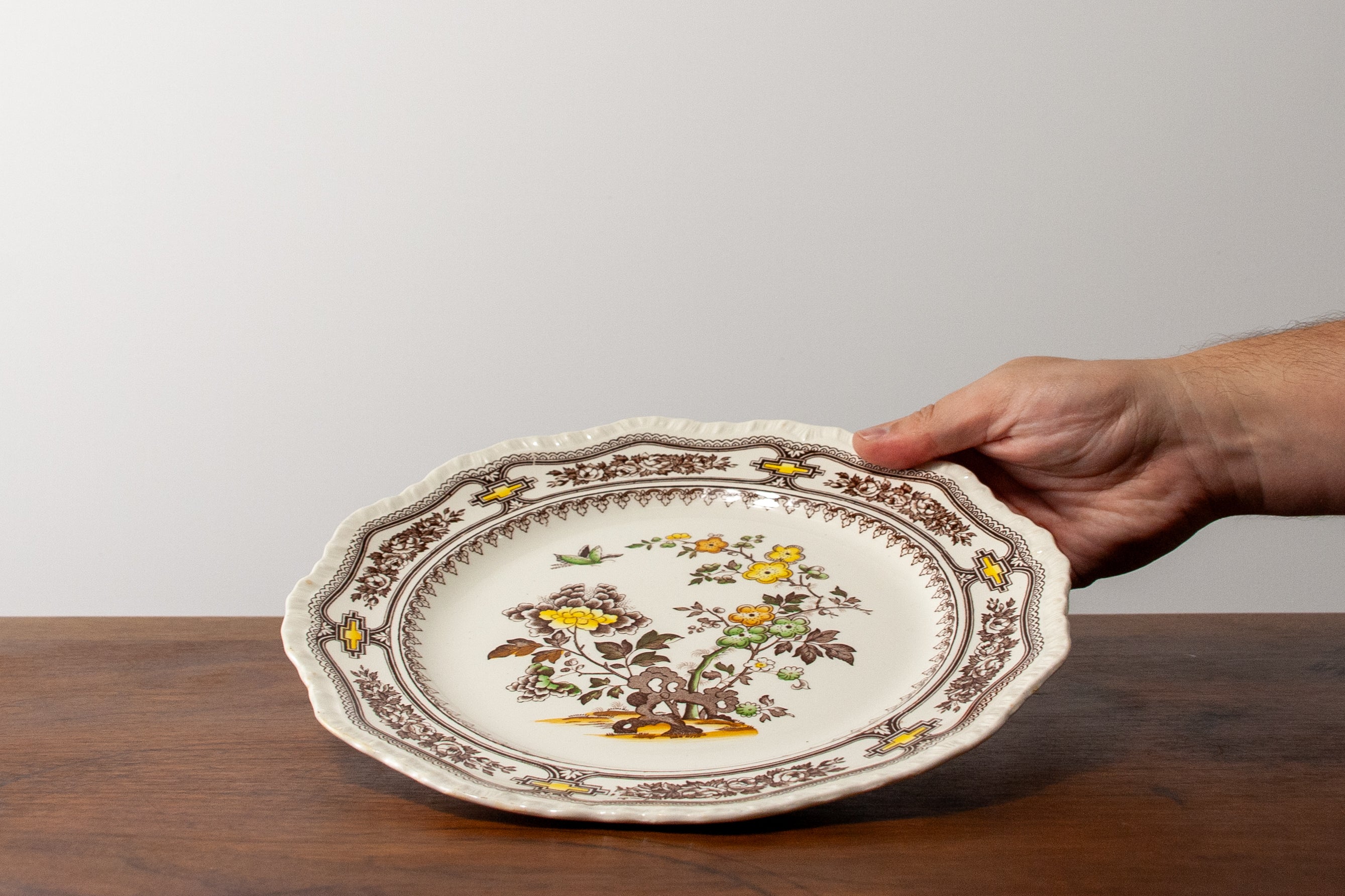 Mason Ironstone Manchu Brown Plate