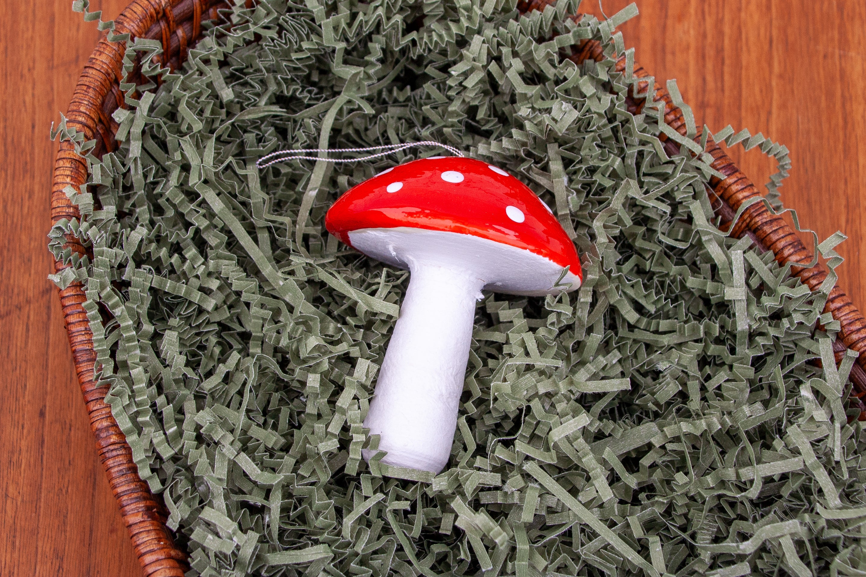 Spun Cotton Toadstool Ornament