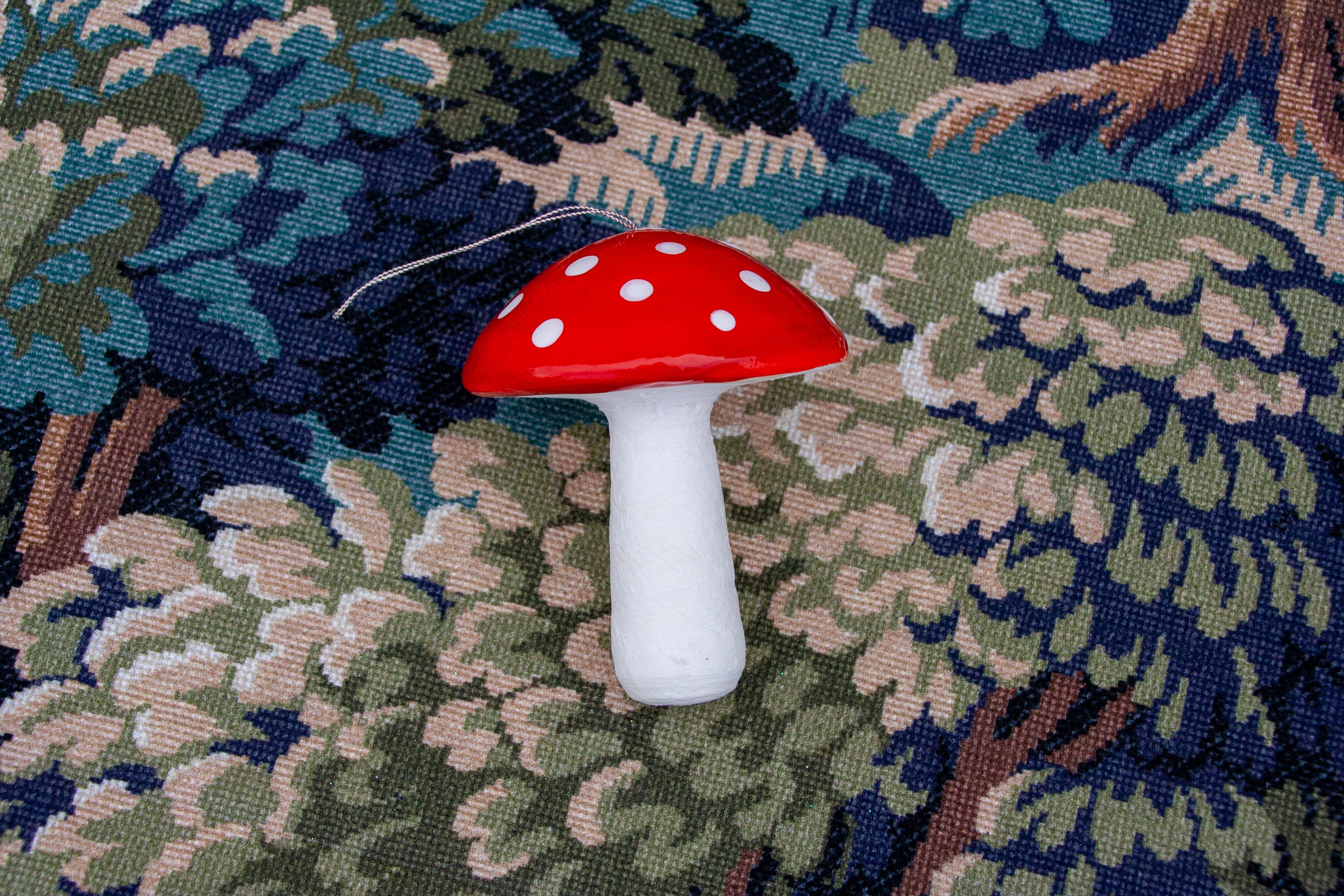 Spun Cotton Toadstool Ornament