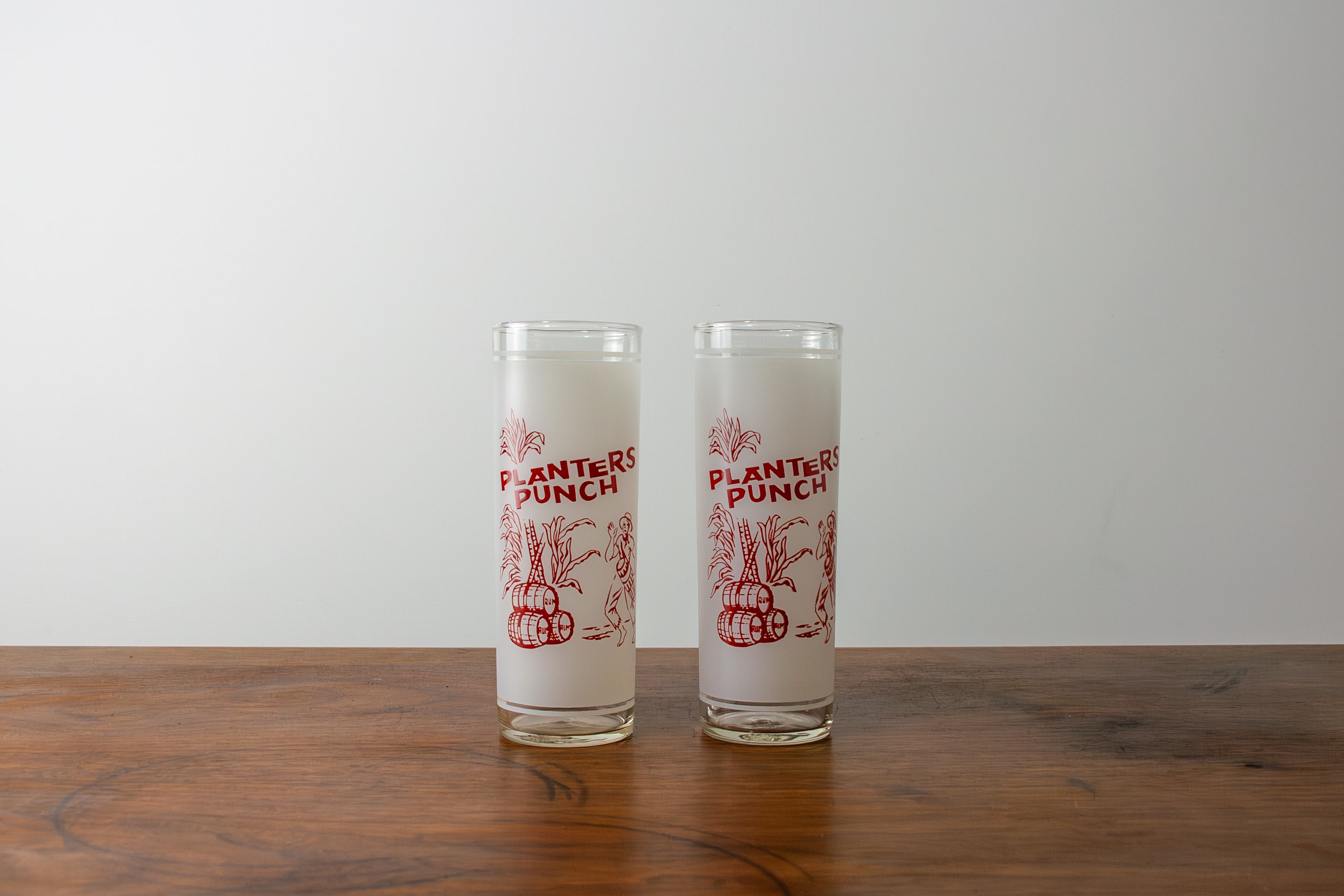 Frosted Glass Planters Punch Glasses (Set of 2)