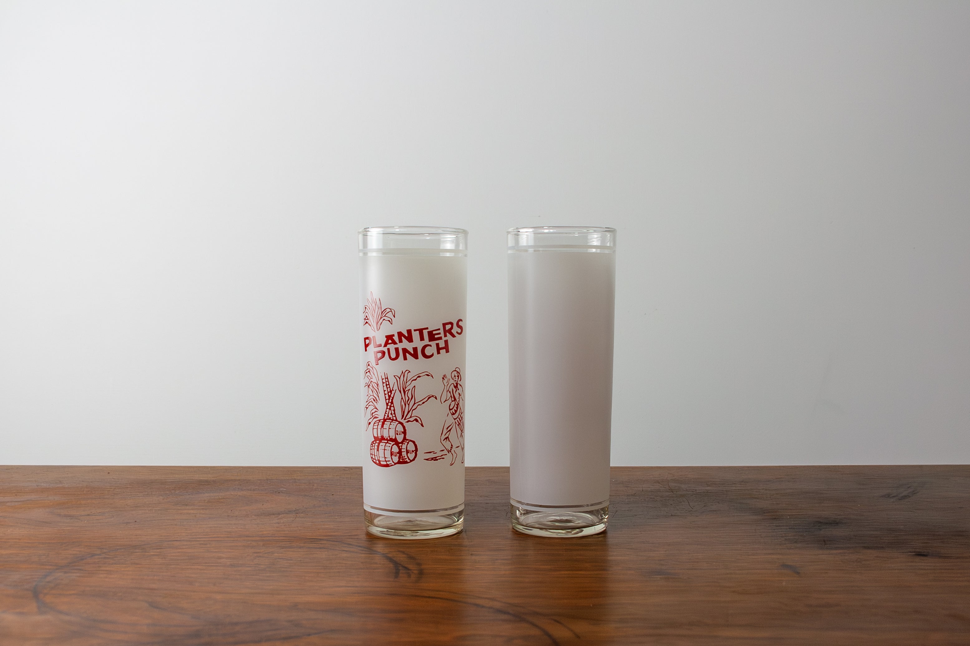 Frosted Glass Planters Punch Glasses (Set of 2)