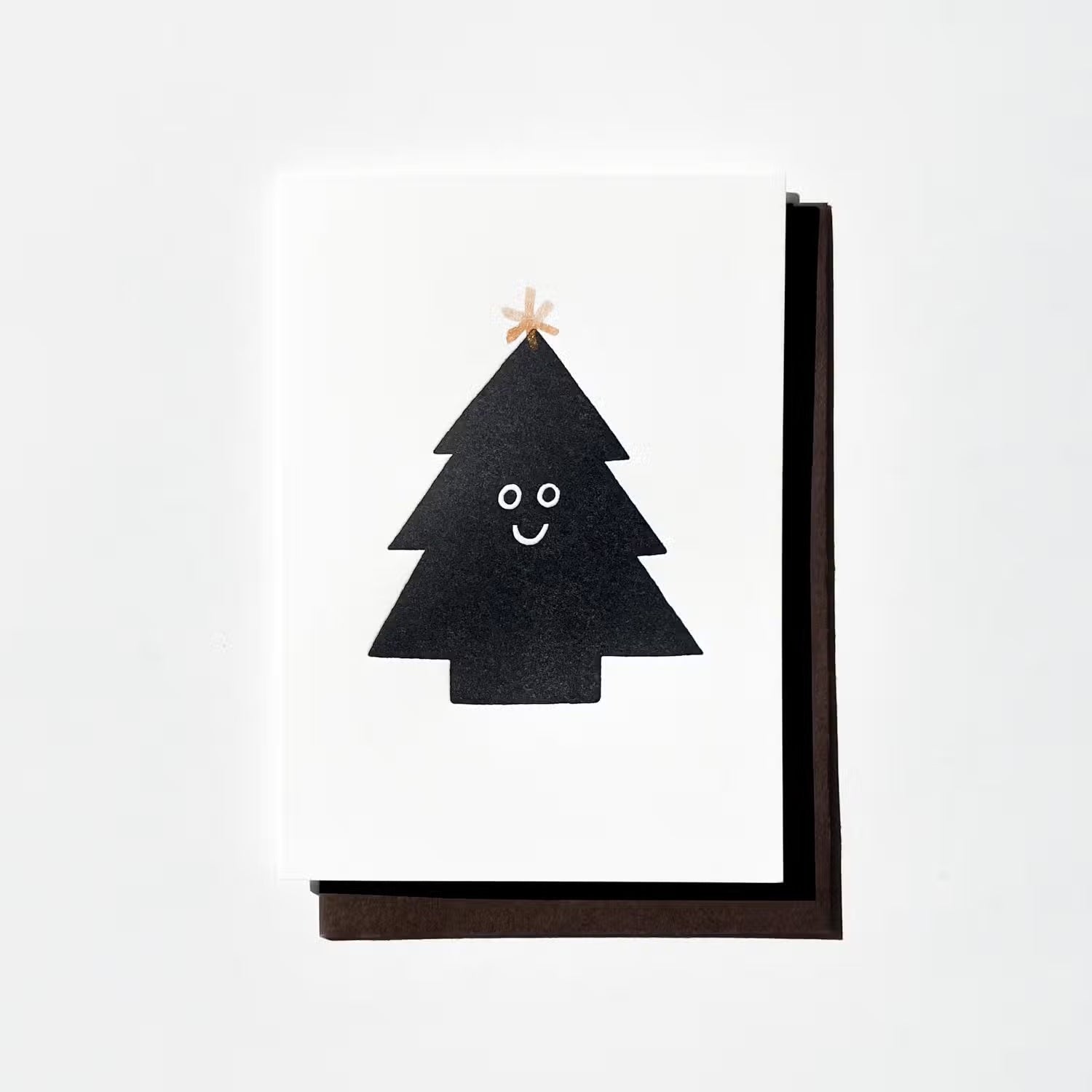 Holiday Black Tree Letterpress Card
