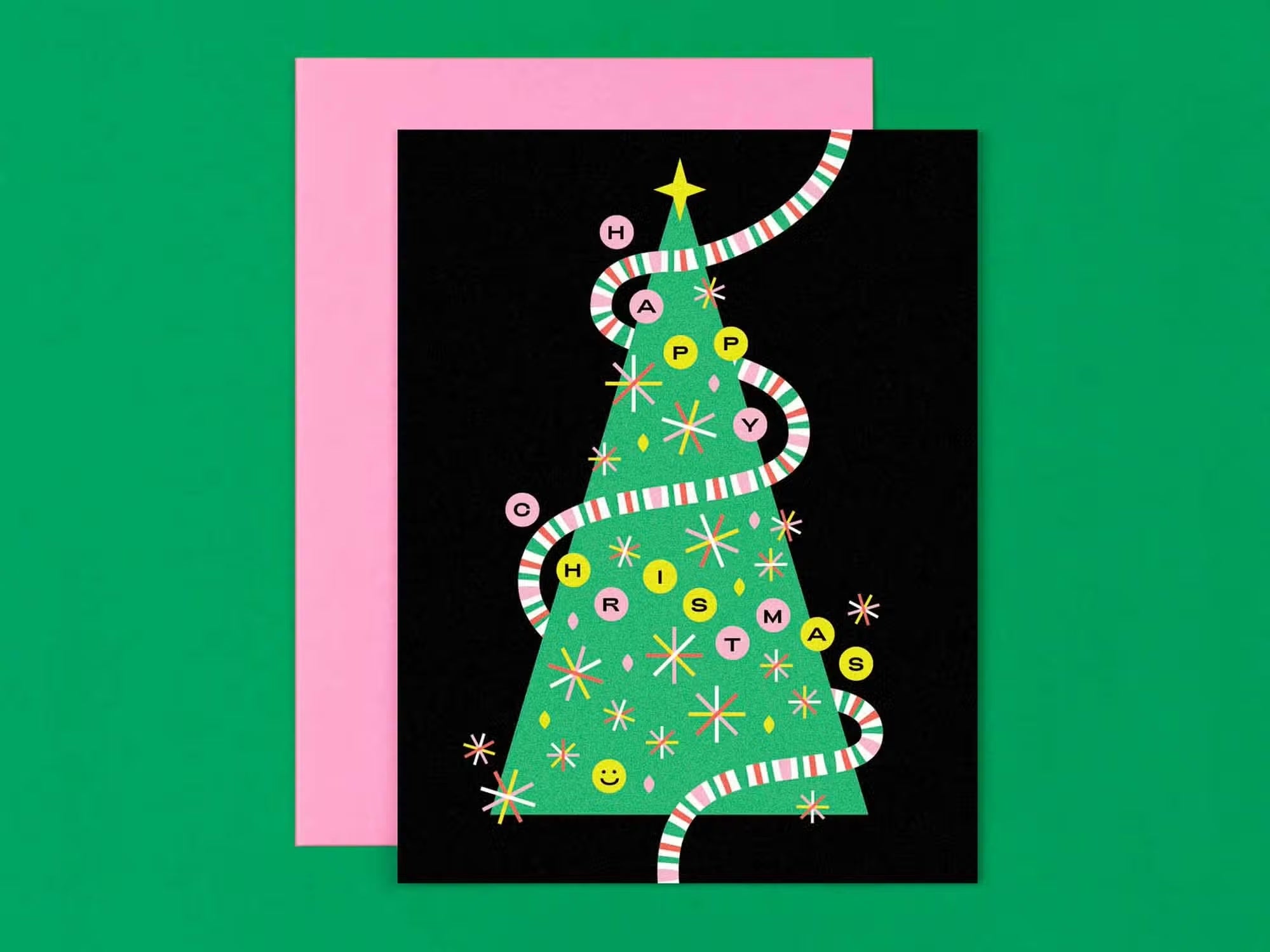 Happy Christmas Tree Holiday Card