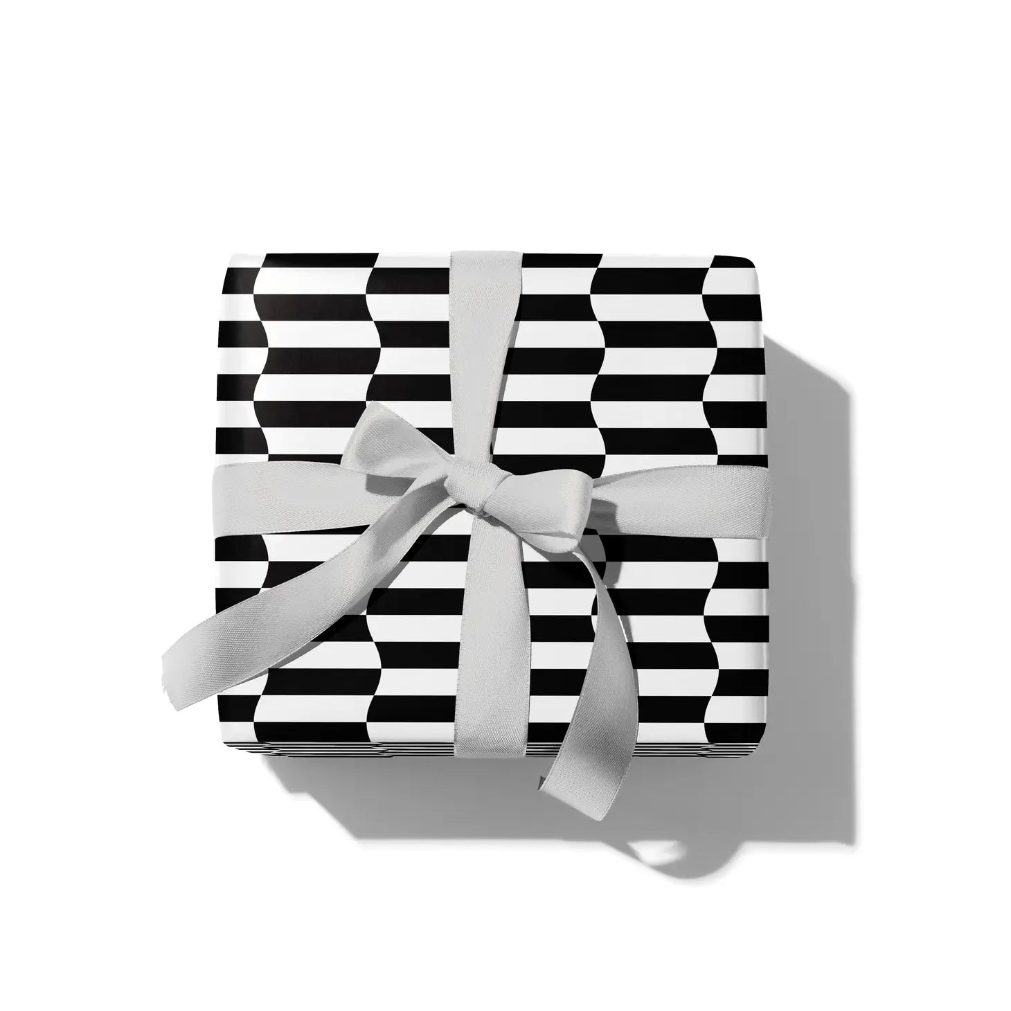 Double Black & White Stripe Christmas Gift Wrap Sheets (Set of 3)