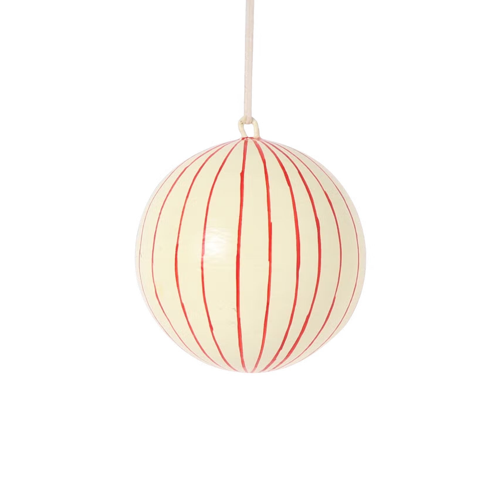 Papier-mâché Bauble Stripe Red