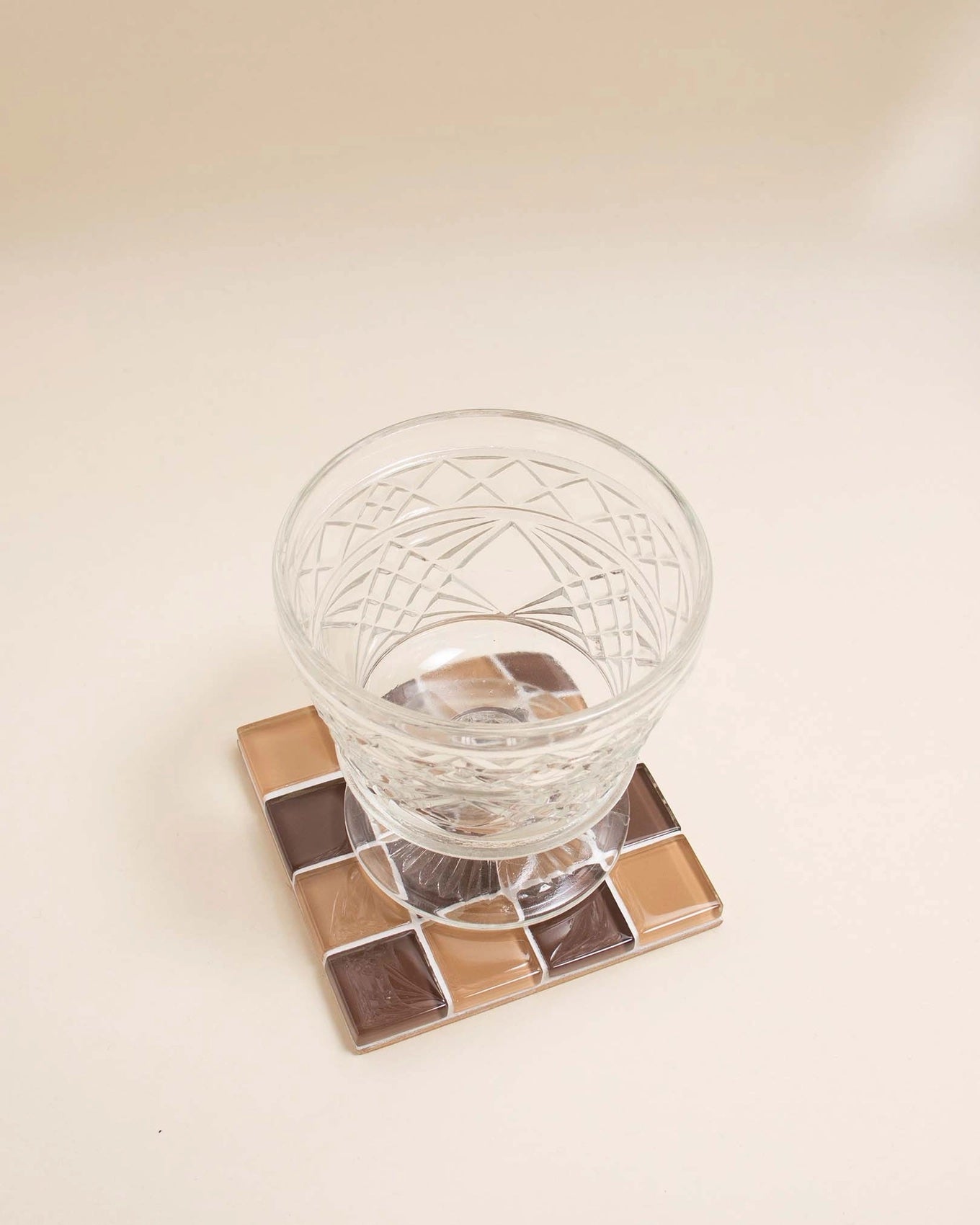 Glass Tile Coaster in Vintage Love
