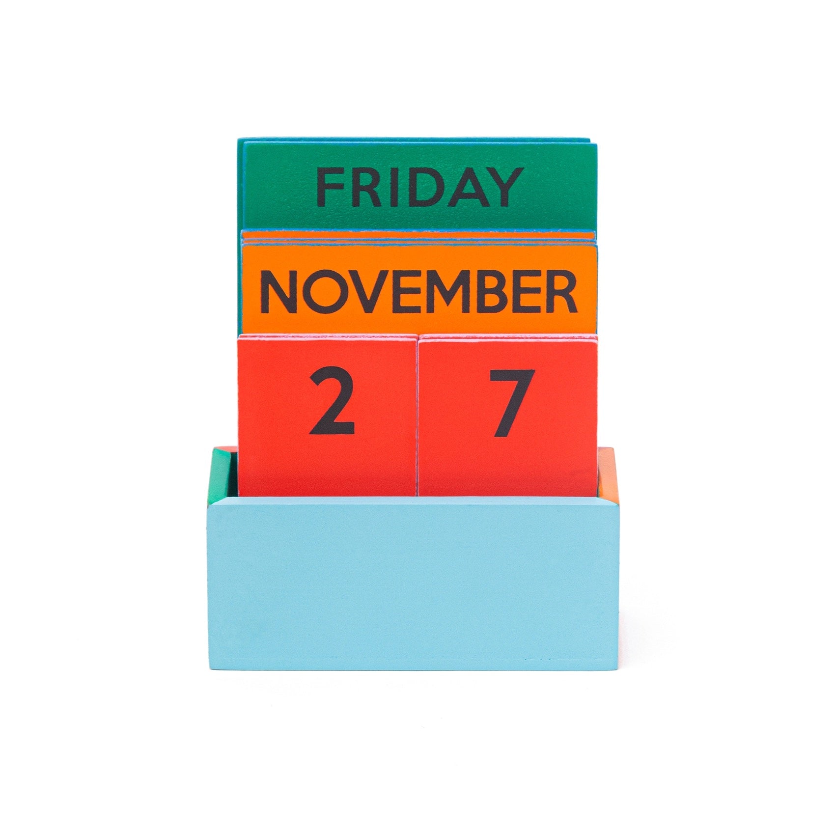 Small Rainbow Wooden Perpetual Calendar