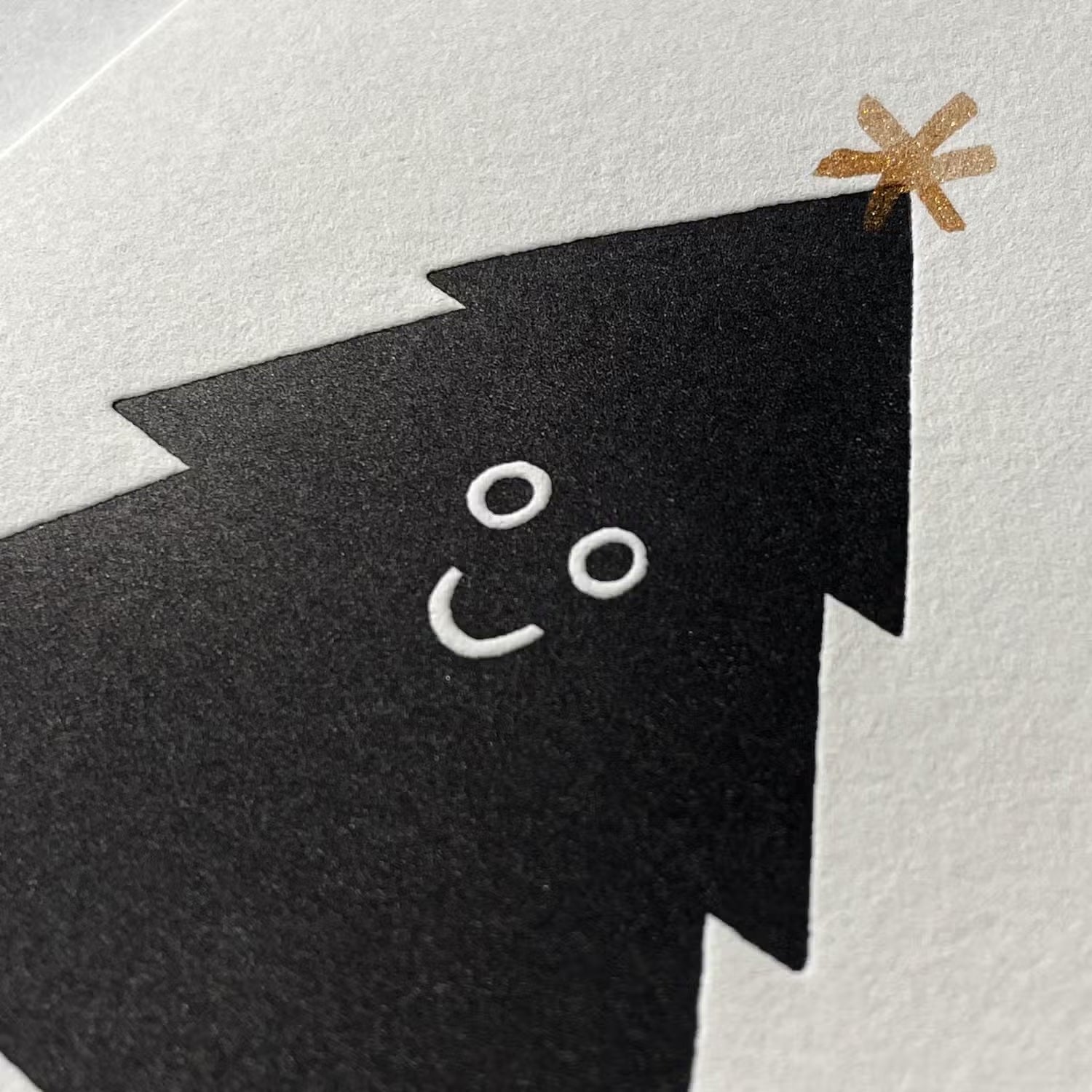Holiday Black Tree Letterpress Card