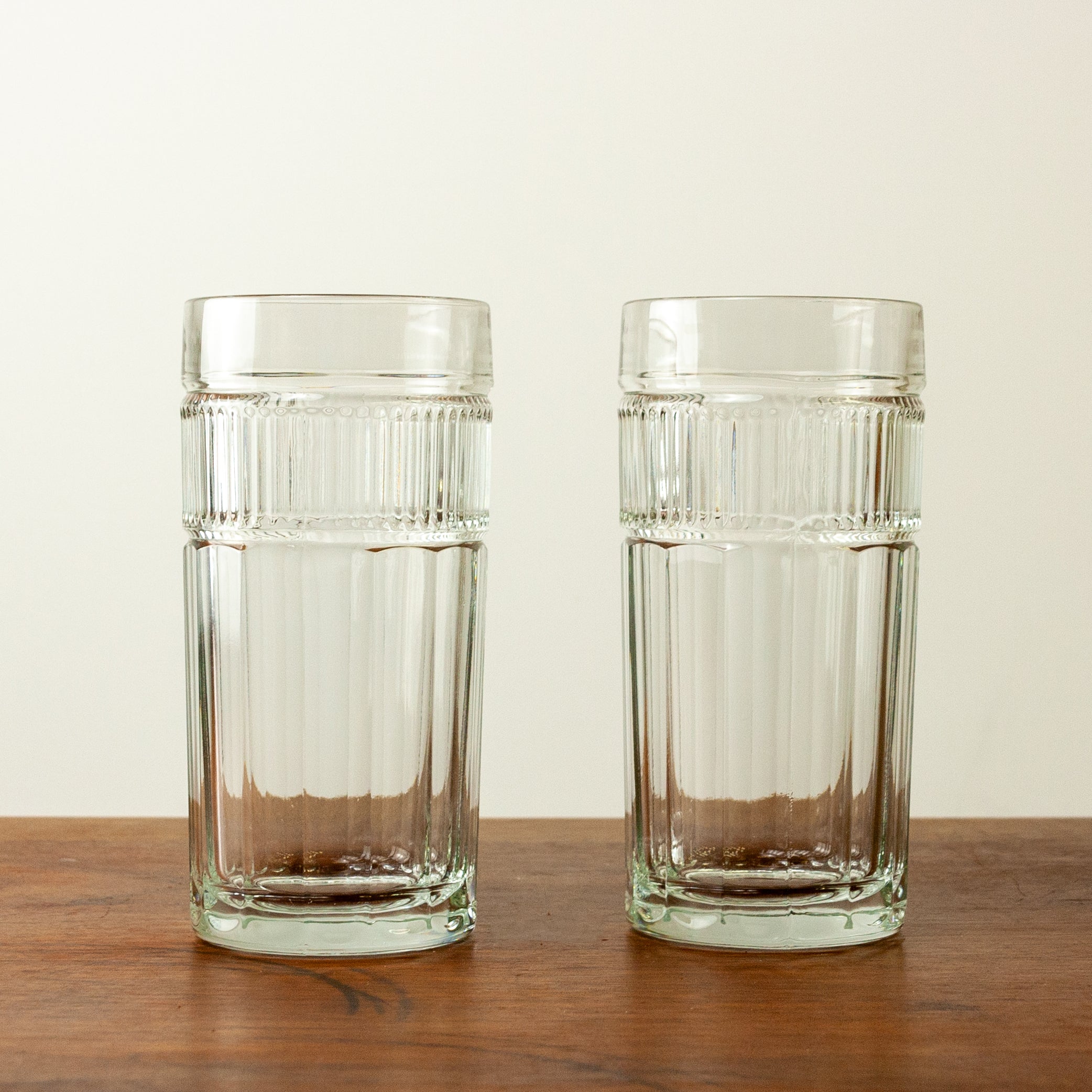 Mid Century Flat Iced Tea Glasses (Set of 2)