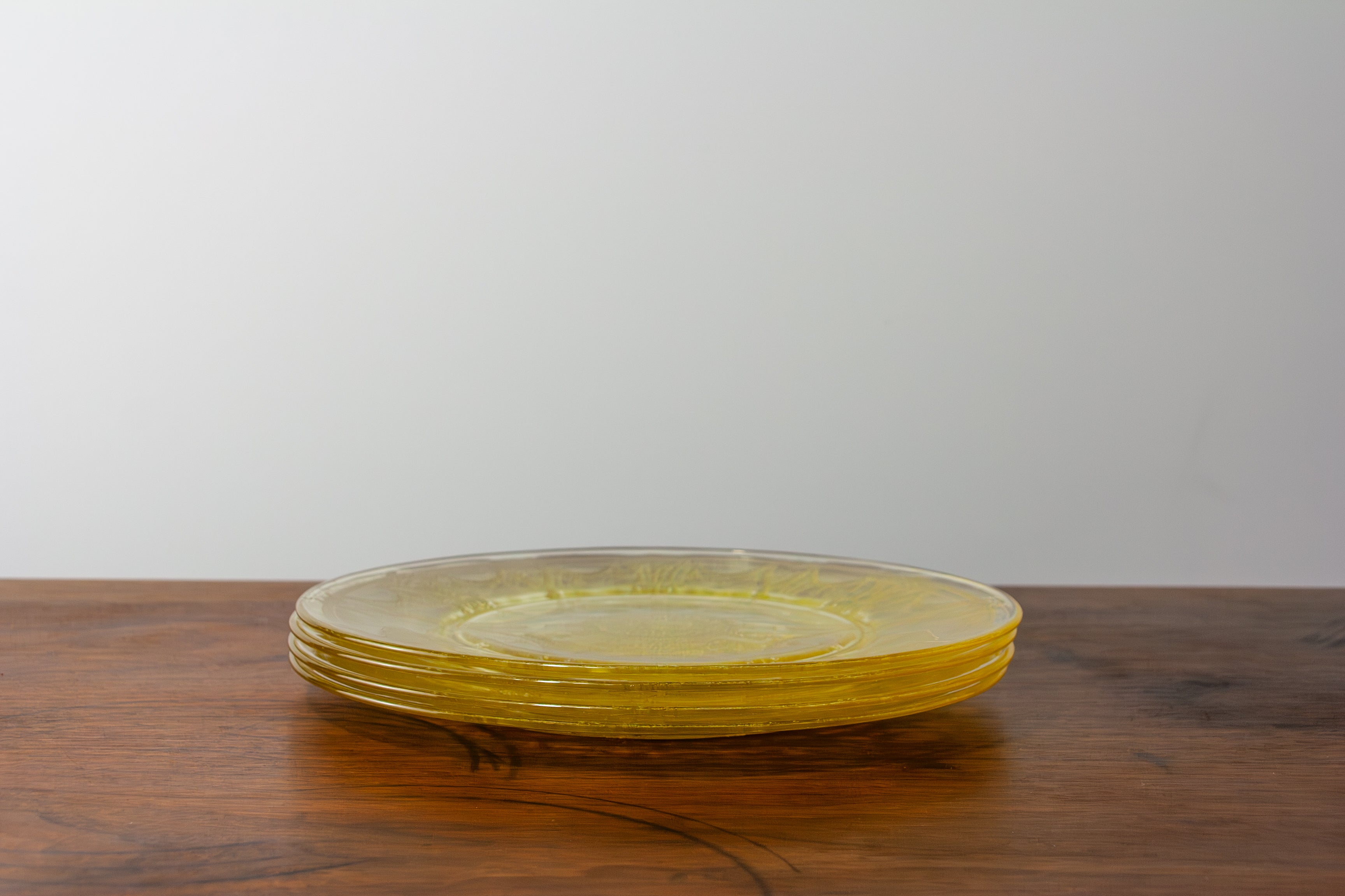 Cameo Yellow Depression Glass Plates (Set of 4)