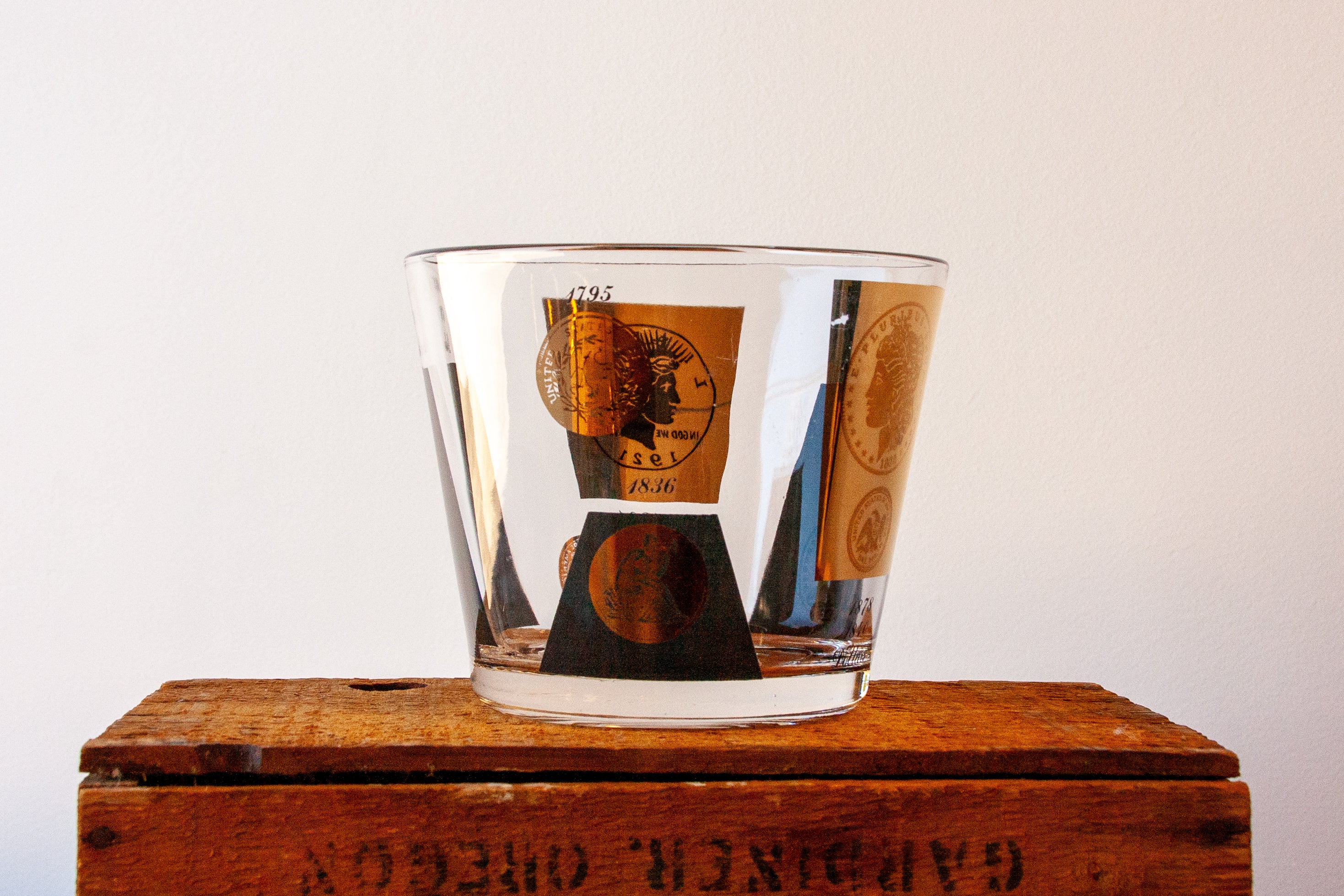 Bob Wallack for Cera Gold Leaf and Black Coin Ice Bucket