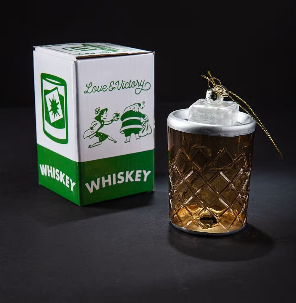 Whiskey on the Rocks Cocktail Ornament