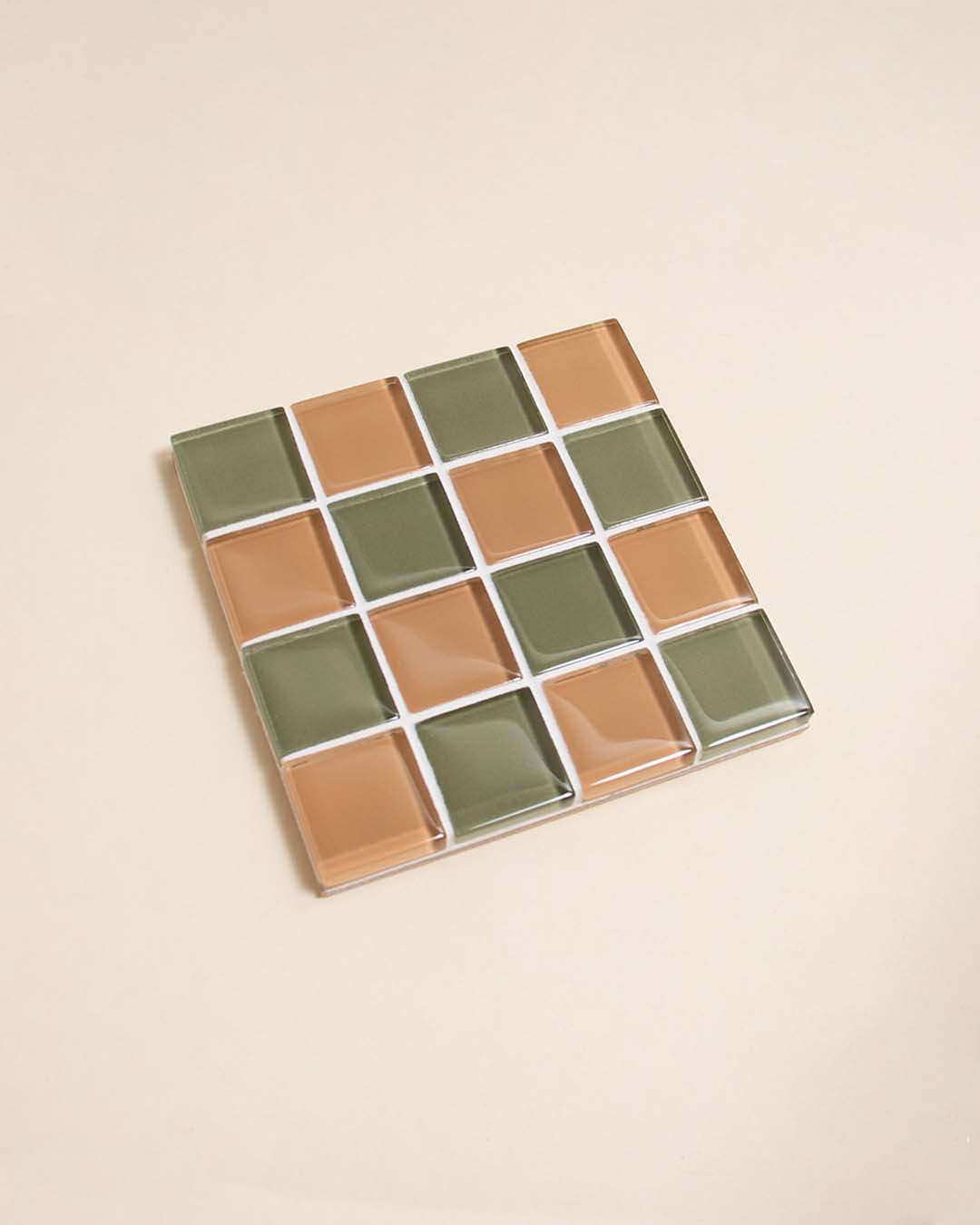 Glass Tile Coaster in Olive You
