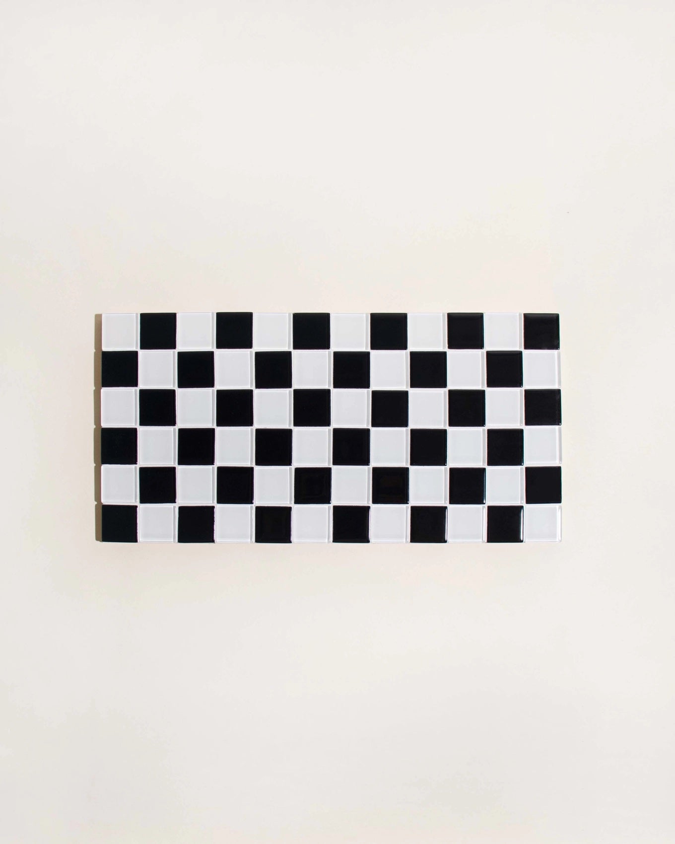 6x12 Glass Tile Tray in Black & White