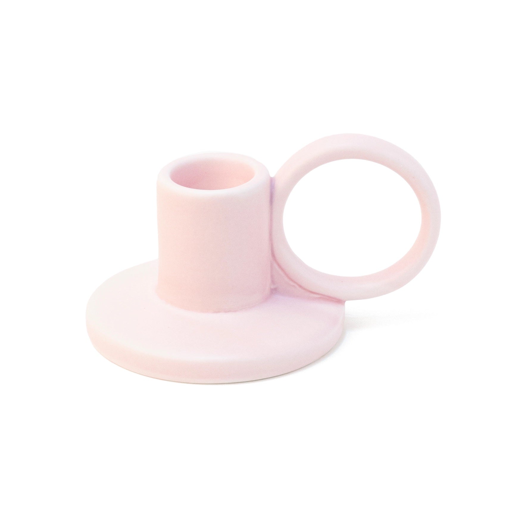 Pink Hoop Ceramic Candle Holder