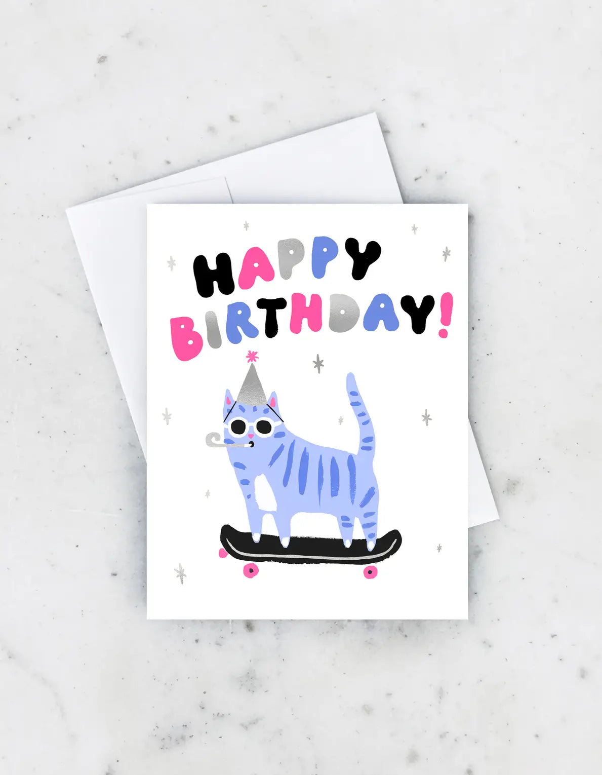 Skater Cat Card