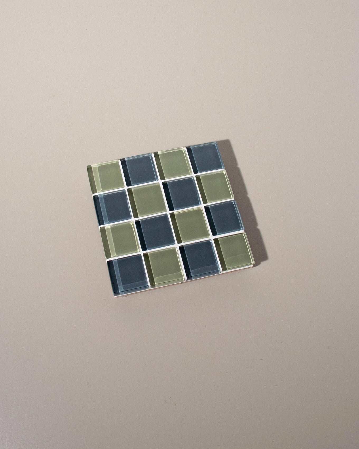 Glass Tile Coaster in Dusted Moss