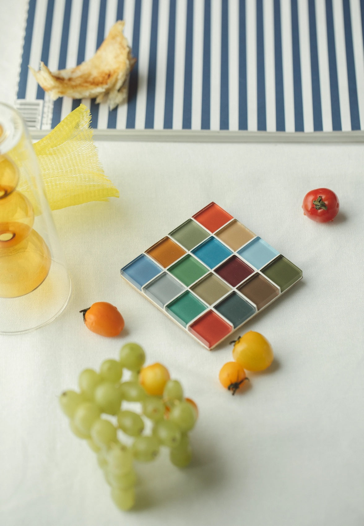 Glass Tile Coaster in Autumn Sprinkles