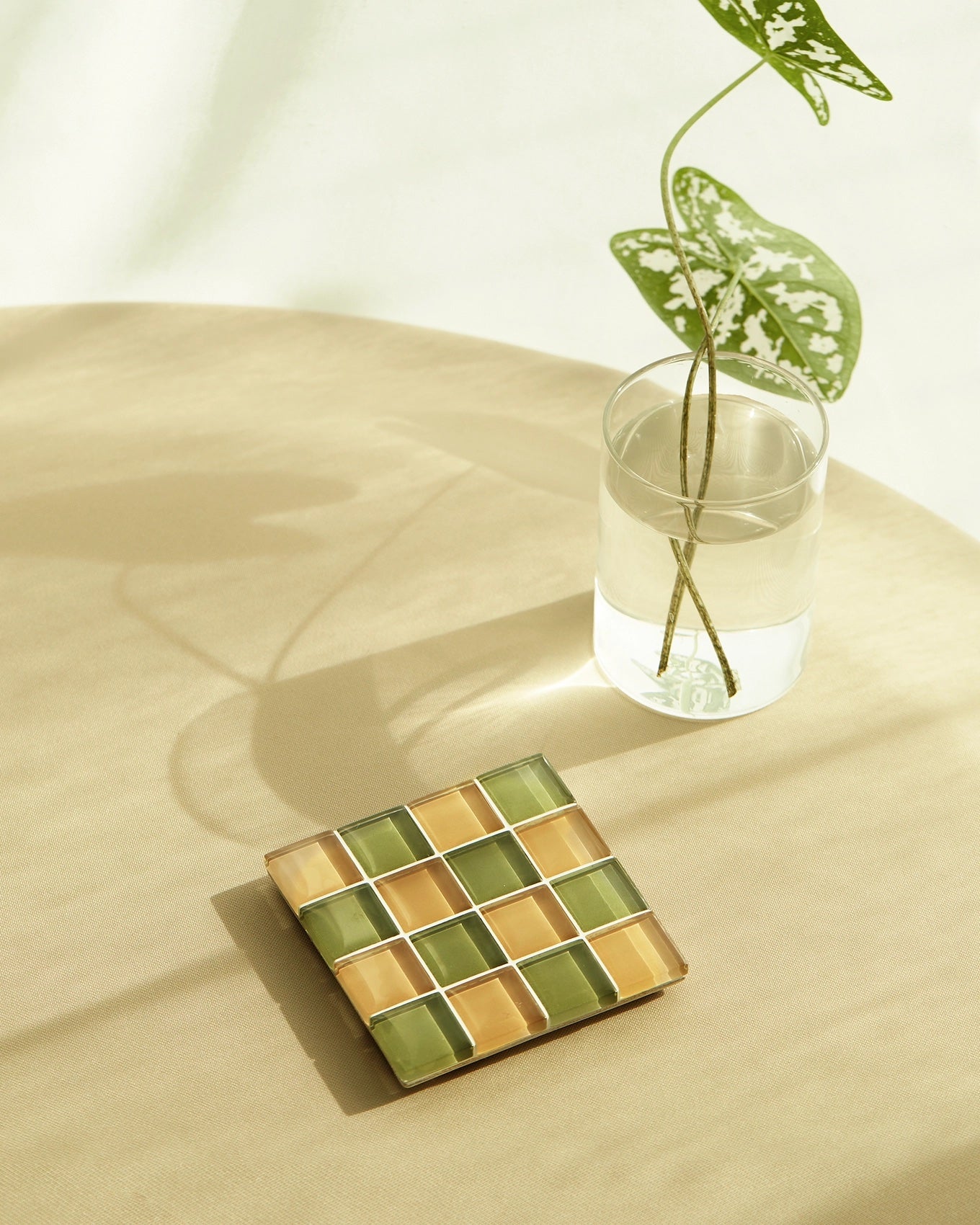 Glass Tile Coaster in Olive You