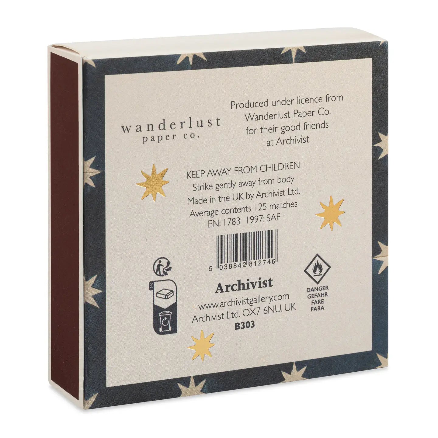 Navy Star Tile Safety Matches