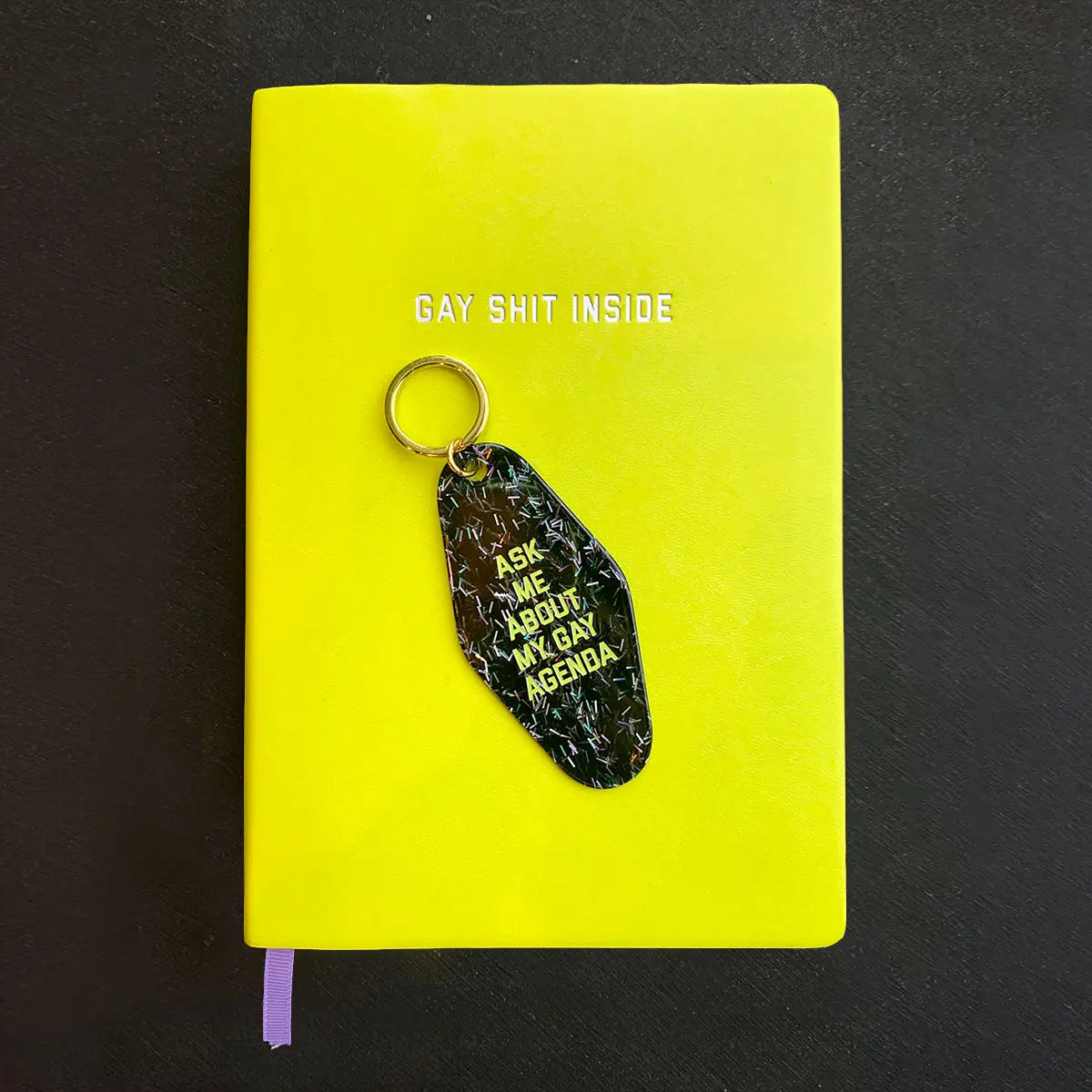 Ask Me About My Gay Agenda Motel Keytag